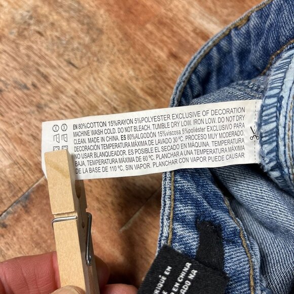 Forever 21 Denim Rainbow Mini‎ Skirt Womens M Button Fly Pride Hippie Festival - Picture 8 of 8